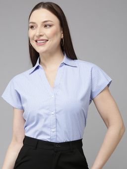 Style Quotient - Women Blue Polycotton Shirt