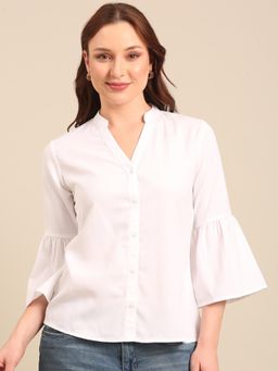 Style Quotient - Women White Polyester Shirt