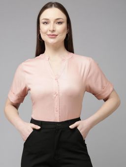 Style Quotient - Women Nude Viscose Rayon Shirt