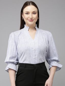 Style Quotient - Women Blue Polycotton Shirt