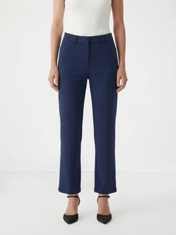 Cover Story - Women Navy Blue Viscose Rayon Trouser