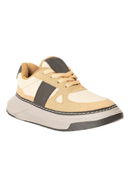 FREEPLAY - Kids Beige Casual Lace-Up Sneakers