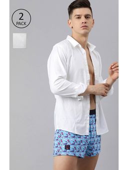The Bear House - Men Comfort Fit Knitted Boxers White (Pack of 2)