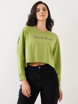 Spykar - Women Full Sleeves Boxy Fit Sweatshirt