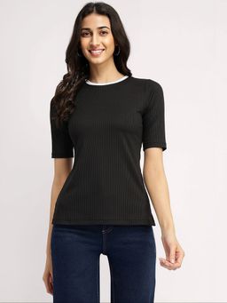 FableStreet - Colourblocked T-Shirt - Black