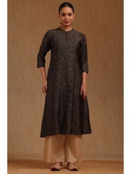 Soch - Womens Black Muslin Ethnic Motifs Kurta