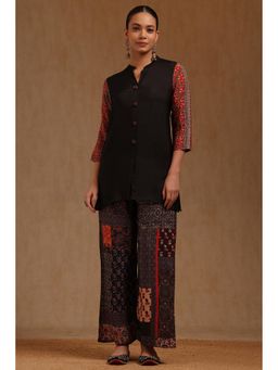 Soch - Womens Black Muslin Solid Co-Ord Set