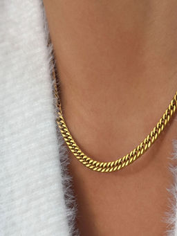 AQUASTREET - Women 18K Gold Plated Cuban Chain