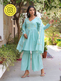 Bud & Tulip - Lavanya Kurta with Sharara and Dupatta (Set of 3)