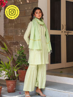 Bud & Tulip - Heena Kurta with Sharara and Dupatta (Set of 3)