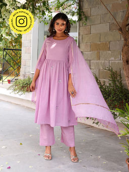 Bud & Tulip - Manimala Anarkali Kurta Pant and Dupatta (Set of 3)