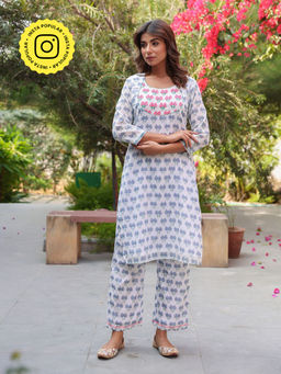 Bud & Tulip - Irish Lotus Sujata Kurta with Pant and Dupatta (Set of 3)