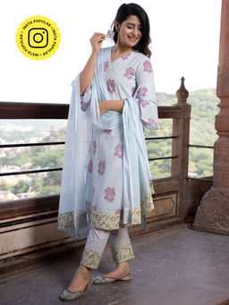 Bud & Tulip - Shipra Kurta with Pant and Dupatta (Set of 3)