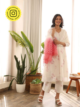 Bud & Tulip - Check Rama Kurta with Pant and Dupatta (Set of 3)