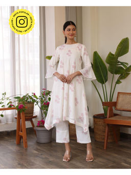 Bud & Tulip - White Check Dream Kurta and Pant (Set of 2)