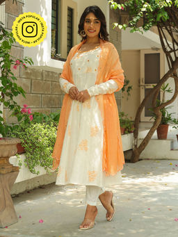 Bud & Tulip - Roudri Anarkali Kurta with Pant and Dupatta (Set of 3)