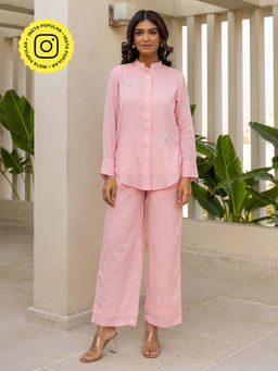 Bud & Tulip - Butterfly Pink Shirt with Palazzo (Set of 2)