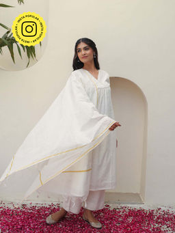 Bud & Tulip - White Ragini Co-Ord (Set of 3)