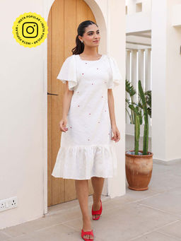 Bud & Tulip - Ivory Trumpet Midi Dress