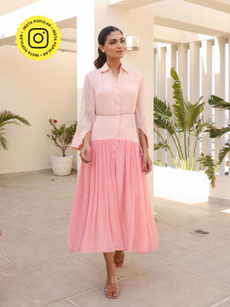 Bud & Tulip - Pink Starlet Midi Dress with Belt (Set of 2)