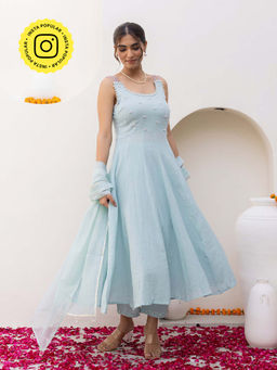 Bud & Tulip - Womens Cotton Sequined Sea Green Cinderella Suit