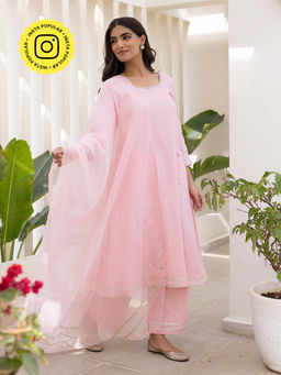 Bud & Tulip - Womens Cotton Solid Pink Lipi Suit