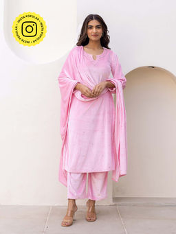 Bud & Tulip - Womens Cotton Sequined Pink Vanya Suit