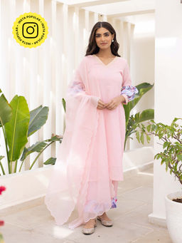 Bud & Tulip - Womens Cotton Printed Pink Chandani Suit