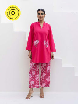 Bud & Tulip - Womens Cotton Printed Pink Damini Co-ord Set
