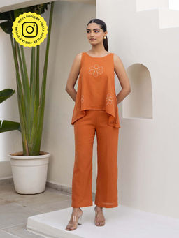Bud & Tulip - Womens Cotton Floral Rust Ena Co-Ord Set