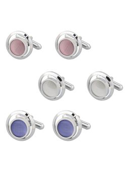 The Tie Hub - Multicolor O Ring Stone Cufflinks