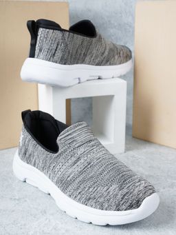 Carlton London - Grey Slip-on Woven Design Sneakers