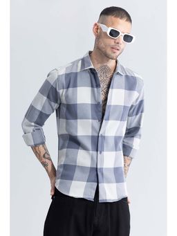 Snitch - Men Grey Checks Casual Shirt