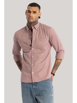 Snitch - Men Mauve Solid Casual Shirt