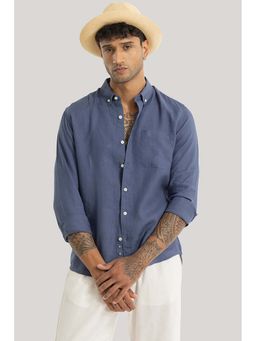 Snitch - Men Blue Solid Casual Shirt