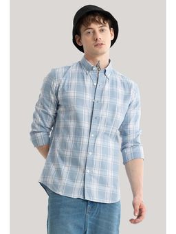 Snitch - Men Blue Checks Casual Shirt