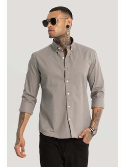 Snitch - Men Grey Solid Casual Shirt