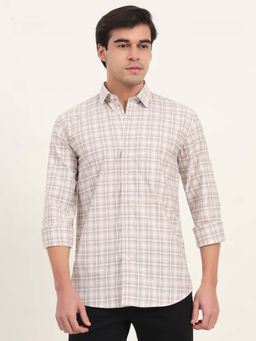 Greenfibre - Men Brown Checks Casual Shirt