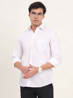 Greenfibre - Men White Solid Casual Shirt