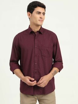 Greenfibre - Men Wine Printed Casual Shirt