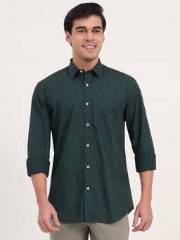 Greenfibre - Men Green Printed Casual Shirt