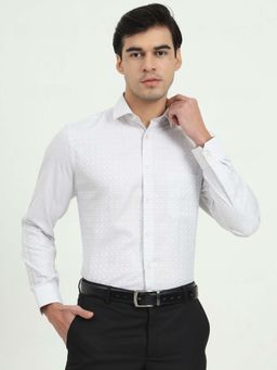 Greenfibre - Men Grey Printed Formal Shirt