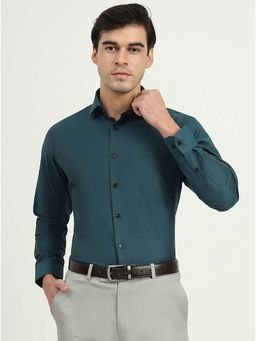 Greenfibre - Men Teal Solid Formal Shirt