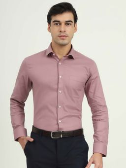 Greenfibre - Men Pink Solid Formal Shirt