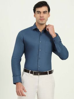 Greenfibre - Men Blue Solid Formal Shirt