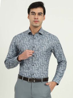 Greenfibre - Men Blue Solid Formal Shirt