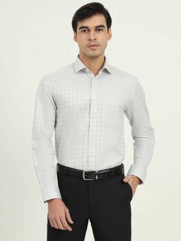 Greenfibre - Men Grey Checks Formal Shirt