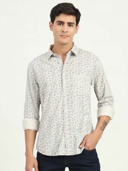 Greenfibre - Men White Printed Casual Shirt