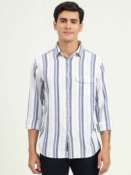 Greenfibre - Men Blue Stripes Casual Shirt