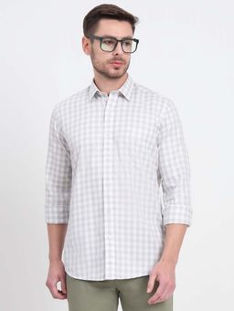JadeBlue - Men Grey Checks Casual Shirt